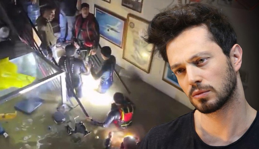 Stüdyoda mahsur kalan Murat Boz, botla kurtarıldı