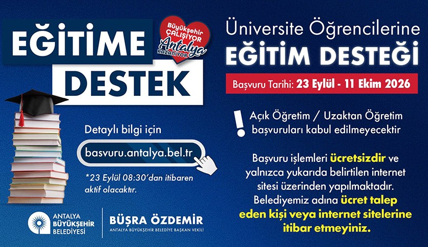 Antalya Büyükşehir'den öğrencilere eğitim desteği