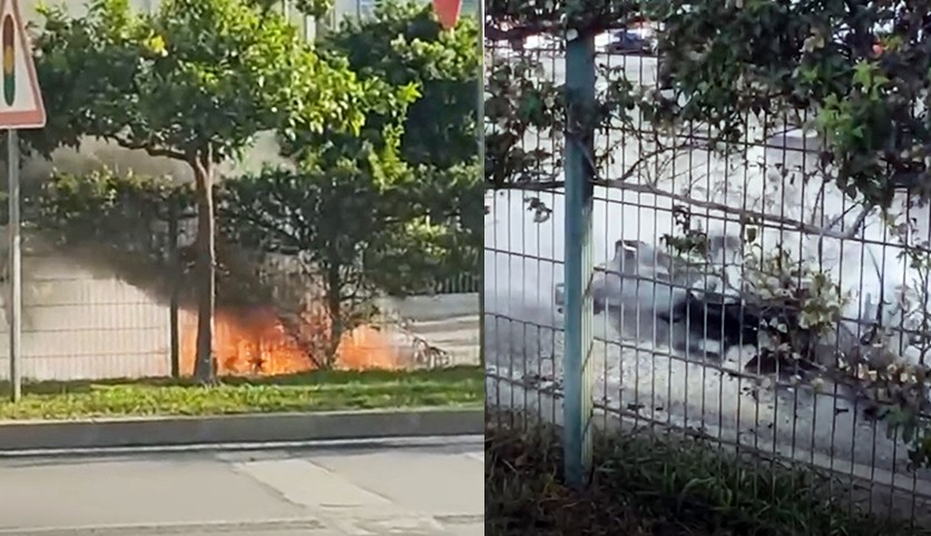 Antalya'da elektrikli motosiklet seyir halindeyken yandı