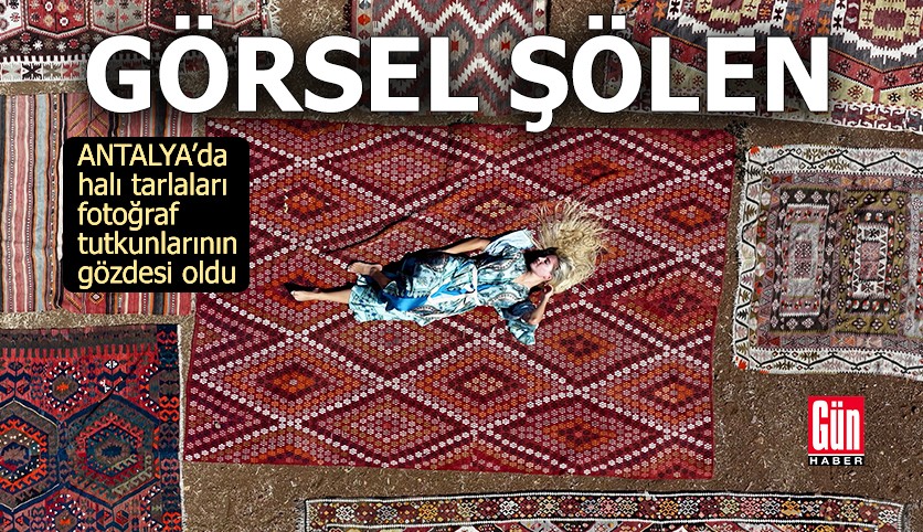 Antalya'da halı tarlaları fotoğraf tutkunlarının gözdesi oldu
