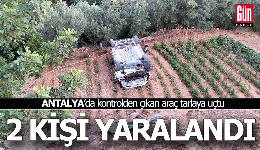Antalya'da kontrolden çıkan araç tarlaya uçtu: 2 yaralı