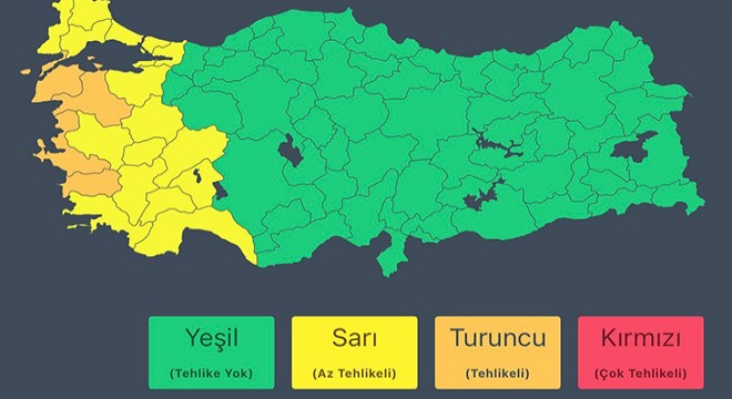 3 il için turuncu kodlu  çok kuvvetli sağanak  uyarısı