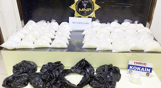 43,8 kilo metamfetamin ele geçirildi