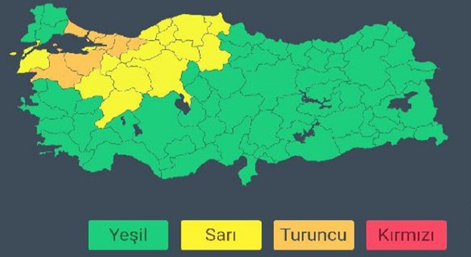 7 il için kuvvetli yağış uyarısı