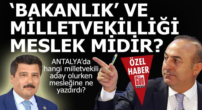 Aday olan Antalyalı vekiller meslek hanesine ne yazdırdı?