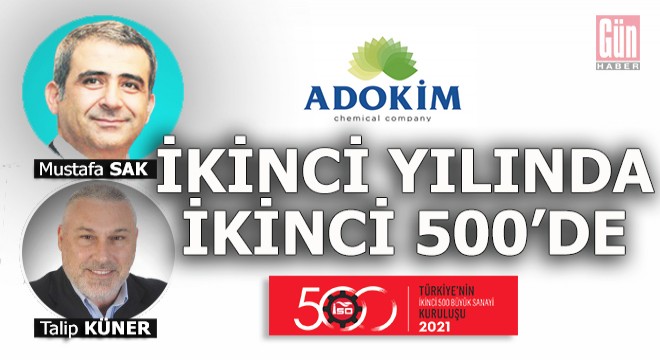 Adokim ikinci yılında İSO nun ikinci 500 üne girdi