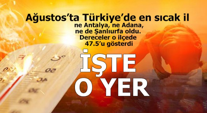 Ağustos'ta Türkiye'nin en sıcak yeri...