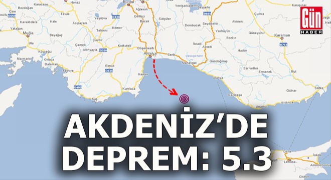 Akdeniz'de deprem; 5.3