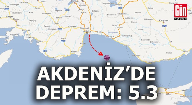 Akdeniz de deprem; 5.3