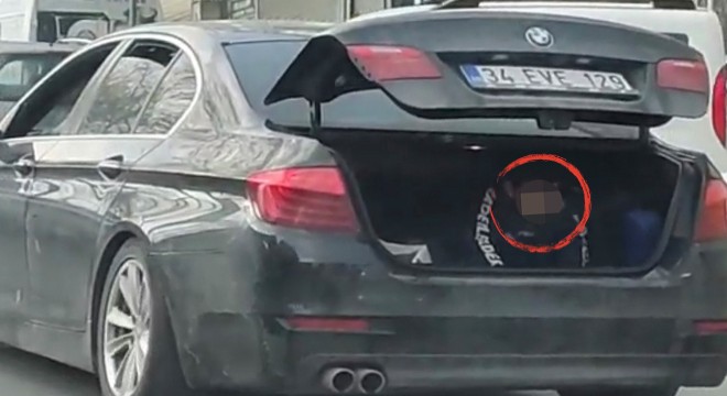 Akılalmaz ihmal; çocuğu kapağı açık bagajda taşıdılar