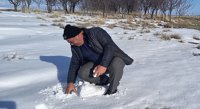 Aksaraylı çiftçilerin 'kar' sevinci