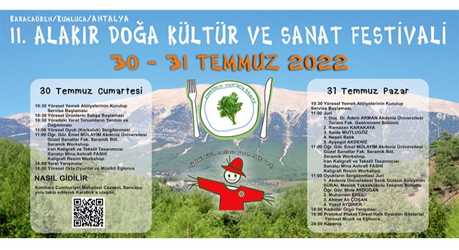 Alakır Festivali temmuzda yapılacak