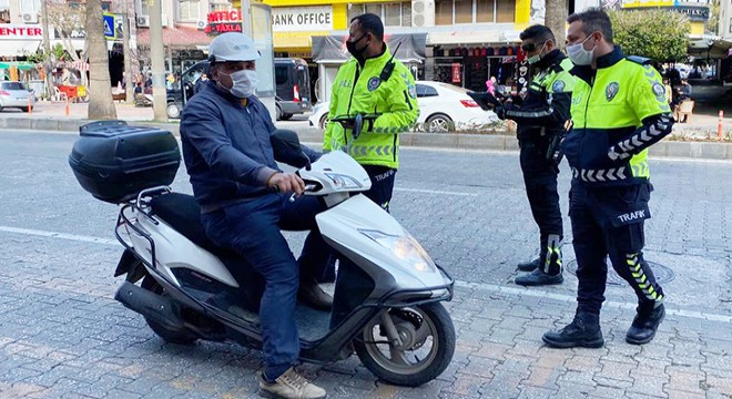 Alanya da polisten trafik denetimi