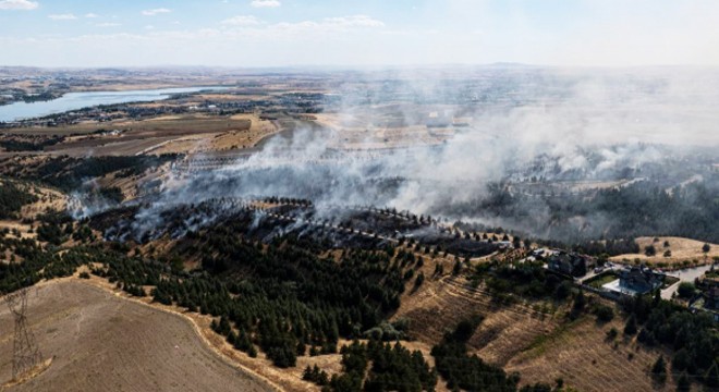 Ankara Gölbaşı'nda orman yangını: Yerleşim yerleri boşaltıldı