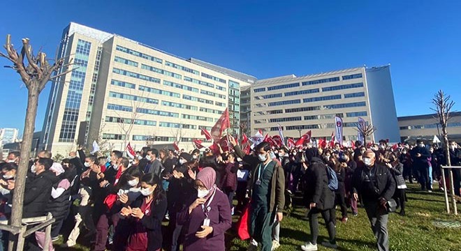 Ankara da sağlık çalışanlarından  zam hepimizin hakkı  eylemi