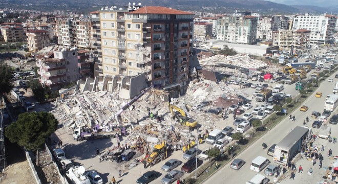 Antakya'da depremin hasarı havadan görüntülendi