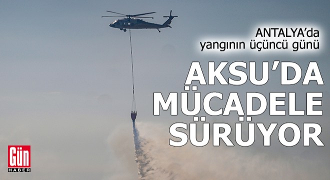 Antalya Aksu'da yangınla mücadele devam ediyor