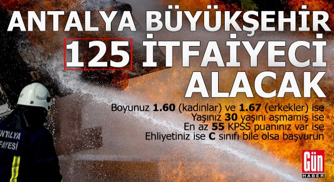 Antalya Büyükşehir 125 itfaiye eri alacak