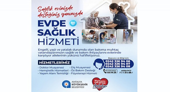 Antalya Büyükşehir Belediyesi, 'Evde Sağlık Hizmeti' banneri
