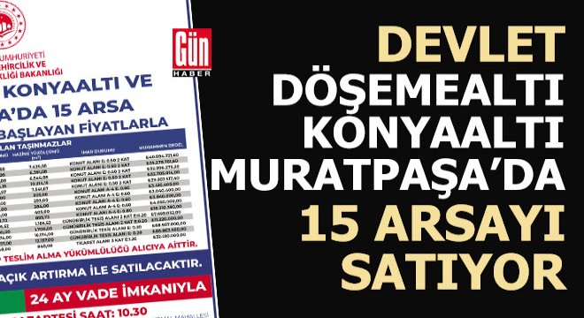 Antalya'da 15 kupon arsa açık artırmada