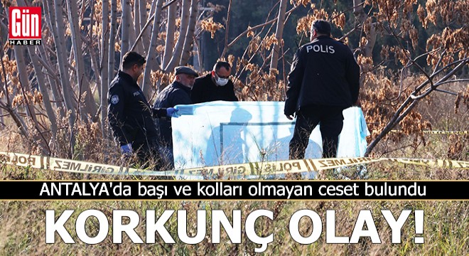 Antalya'da başı ve kolları olmayan ceset bulundu