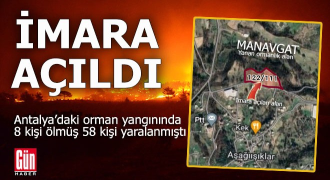 Antalya'da imara açılan alan, yanan ormana sınır çıktı