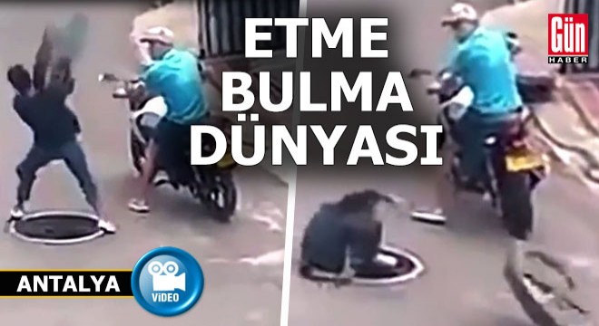 Antalya'da rögar kapağını çalmaya çalışan hırsız az daha ölüyordu