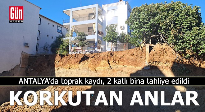 Antalya'da toprak kaydı: 2 katlı bina tahliye edildi