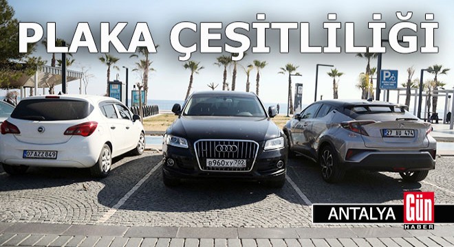 Antalya'da trafikte, savaş ve deprem sonrası plaka çeşitliliği
