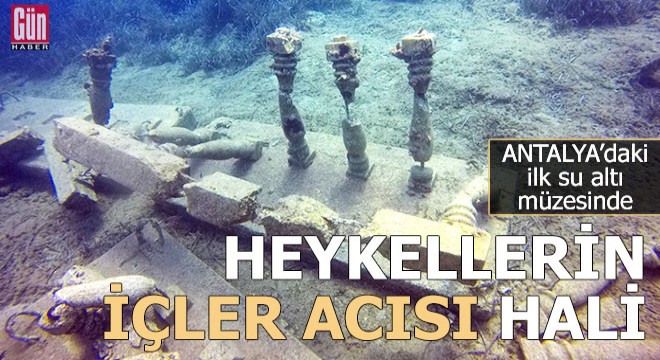 Antalya'daki ilk su altı müzesinde heykellerin içler acısı hali