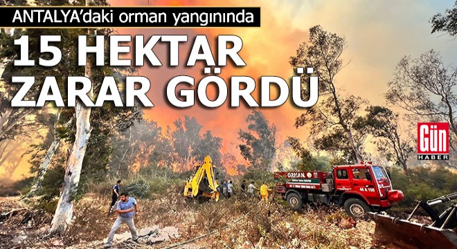 Antalya'daki orman yangınında 15 hektar zarar gördü