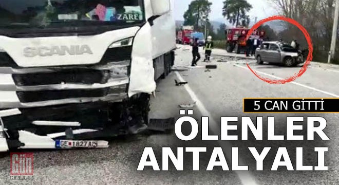 Antalya'dan 5 kişi kazada can verdi