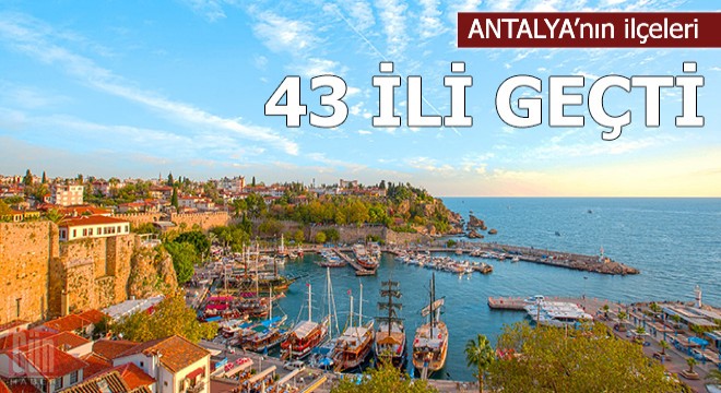 Antalya'nın ilçeleri, 43 ili geçti