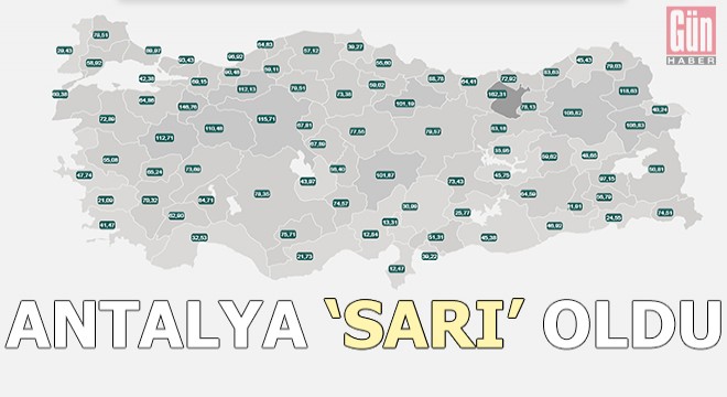 Antalya 'sarı' oldu