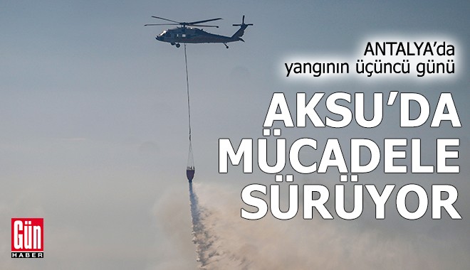 Antalya Aksu'da yangınla mücadele devam ediyor