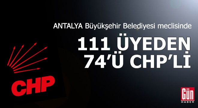 Antalya Büyükşehir meclisinde 111 üyeden 74 ü CHP li