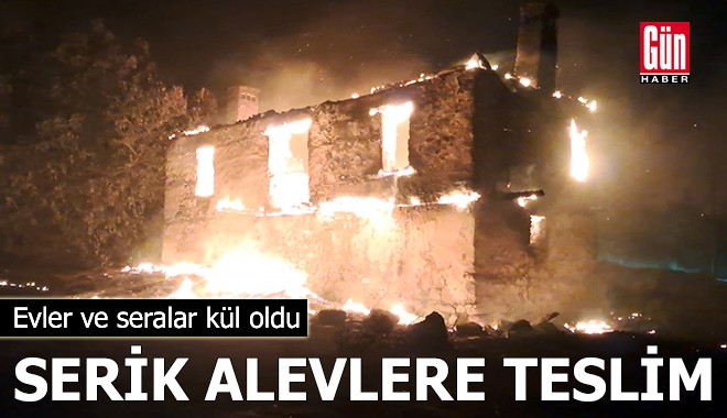 Antalya Serik alevlere teslim: Evler ve seralar kül oldu