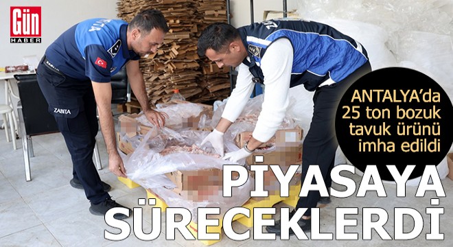 Antalya da 25 ton bozuk tavuk ürünü imha edildi