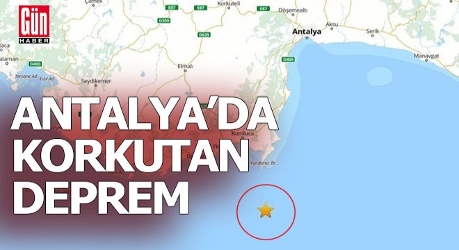 Antalya da 3,8 büyüklüğünde deprem