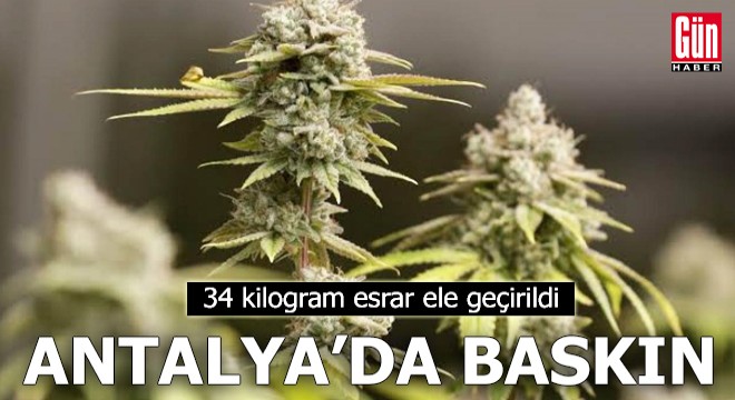 Antalya da 34 kilogram esrar ele geçirildi