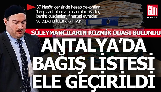 Antalya'da 37 klasör bağış listesi, toplantı tutanakları ele geçirildi