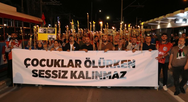 Antalya da İsrail in Gazze ye saldırısına yürüyüşlü protesto