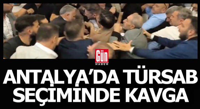 Antalya da TÜRSAB seçimlerinde kavga çıktı, sandalyeler havada uçuştu
