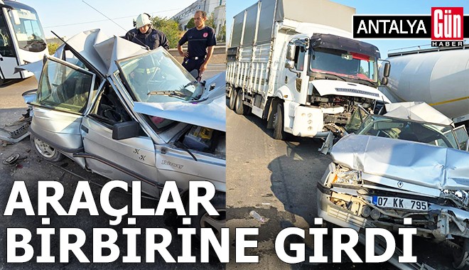 Antalya'da araçlar birbirine girdi: 2 yaralı