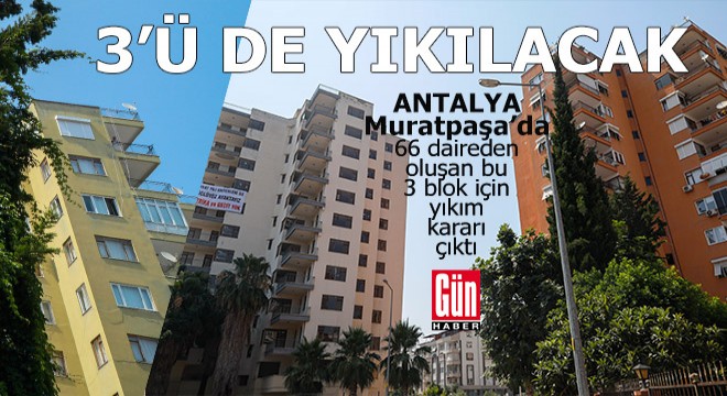 Antalya da belediye 66 daireye tebliğat gönderdi:  Boşaltın, yıkılacak 