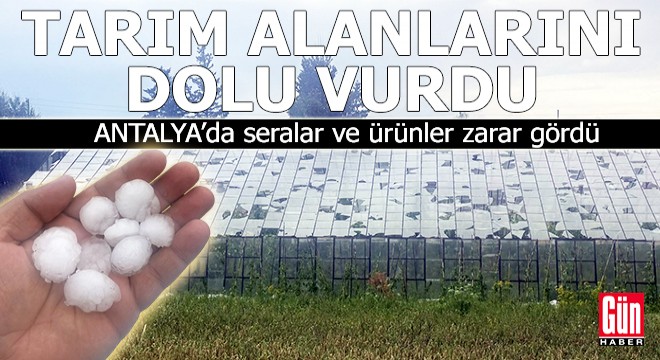 Antalya da dolu tarım alanlarını vurdu, seralar ve ürünler zarar gördü