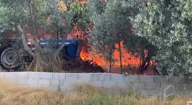 Antalya da ev ve traktör yangında zarar gördü