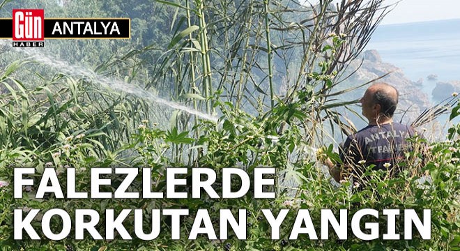 Antalya da falezlerde korkutan yangın!