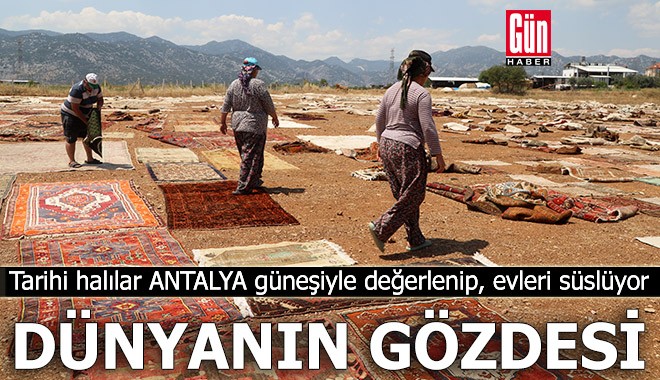 Antalya'da güneşte soldurulan halılar, dünyanın gözdesi oldu