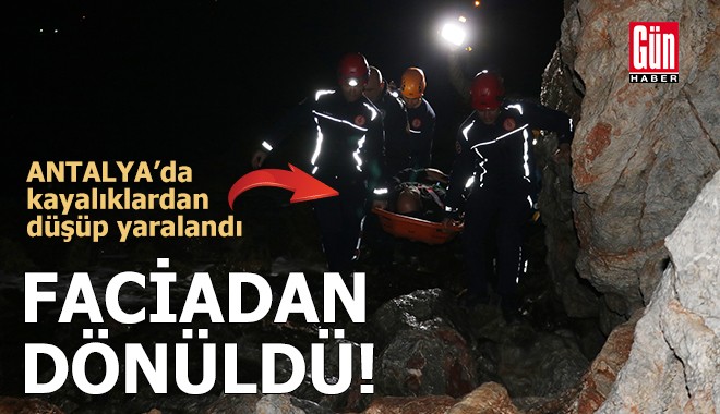 Antalya'da seyir terasındaki kayalıklardan düştü